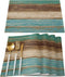 Vandarllin Placemats Set of 6, Retro Rustic Wood Texture, Washable Polyester Stain Resistant Table Mats for Dining