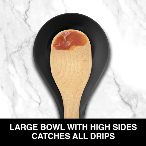 OGGI Stainless Steel Spoon Rest, Long Handle Utensil Holder for Kitchen Counter, Stove Top, or Coffee Station