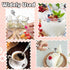 14 Pcs Dessert Forks and Spoons Set, Stainless Steel Cutlery with Porcelain Handles for Cake, Tea, Pastry, Dessert,
