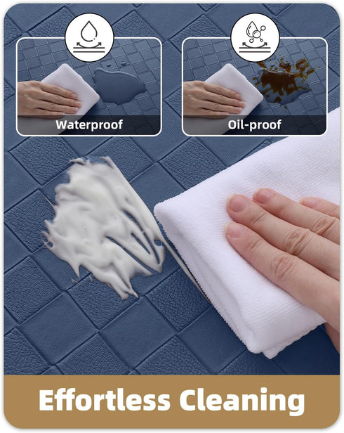 Mats,17"X47",Runner Color&Geometry Anti Fatigue Cushioned Kitchen Floor Rug Non Slip Waterproof,Memory Foam Padded
