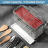Utensil Holder with 3 Compartments, Stainless Steel Drying Rack, Dish Drainer for Kitchen Counter, Silverware Organizer