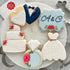Ann Clark Wedding Cookie Cutters 5-Pc Set Made in the USA - Square Plaque, Wedding Cake, Dress, Diamond Ring, Double