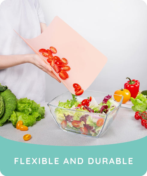 Extra Thick Flexible Cutting Boards for Kitchen, Colored Cutting Mat Set, Non-Slip, Set of 3, 15"x12"