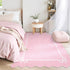 5x7 GarveeHome Scalloped Bow Rug for Living Room, Solid Pink Rug for Dorm, Washable Rugs Soft Low Pile Non Slip