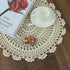 kilofly Handmade Crochet Round Cotton Lace Table Placemats Doilies Value Pack, 4 Medallion, 17 Inch, Beige