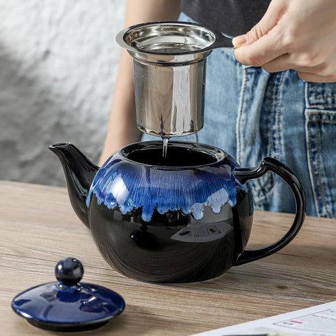 34OZ 6 KOOV Tea Pot with Infuser for Loose Tea, Ceramic Teapot with Infuser, Enough For Cups, Tea Pots with Tea