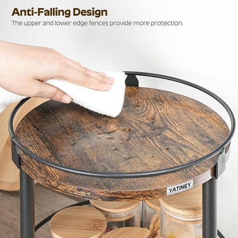 2 Countertop SR22BR YATINEY Lazy Susan Organizer, Rotating Spice Rack, Tier Spice Turntable Organizer, Industrial