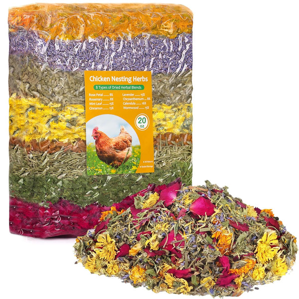 DreamdaMoonnly 20oz Chicken Nesting Box Herbs - Natural Vacuum-Packed Blend of 8 Dried