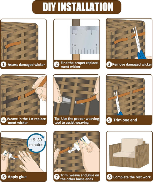 Wicker Weaving Tool, Stainless Steel with Non-Slip Silicone Handle Cover for Rattan Webbing Knitting and Prying