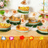 Jingmore 24 Set Pcs Theme Party Decorations Disposable Paper Food Serving Tray Boats Tray with Bamboo Sticks
