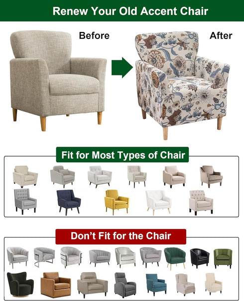 1-Piece Sofa,B62 CRFATOP Stretch Modern Banquet Armchair Slipcover Accent Chair Covers with Arms Soft Chair Slipcovers
