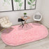 junovo Ultra Soft Washable Shaggy Rug (2.6x5.3ft Pink) - Non-Slip Oval Carpet for Kids Bedroom & Home Decor | Plush