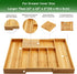 VaeFae Bamboo Silverware Drawer Organizer, Expandable Utensil Organizer with Knife Block, Cutlery Tray with Divider,