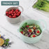 COOK WITH COLOR Non-Slip Mixing Bowls - 4 Piece Nesting Plastic Set with Pour Spouts, Handles, and Measurement Markings