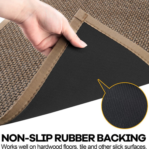 Kitchen Rug, Rubber Non Slip Washable Runner Mat, Absorbent Floor Mats for Sink, Laundry, Entryway