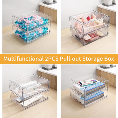 3Pcs Extra Large Laundry Room Organization and Storage, Stackable Storage Drawers, Trash Bag Holder Under Sink, Garbage