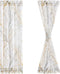 FMFUNCTEX Sheer Sidelight Front Door Curtains - 40 Inches Long White Yellow Branch Tree Print Curtain Set with Tiebacks