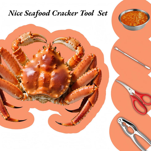 11 Set, Pcs Crab Crackers and Tools, Seafood Tools Crab Leg Cracker, Seafood Scissors, Condiment Cups, Crab Leg Forks