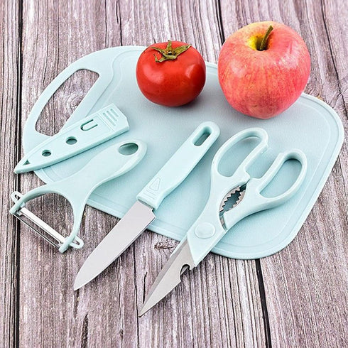 Magicorange Travel Cutting Board Set, 3 Pcs Mini Camping Plastic Cutting Boards & Stainless Steel Knife with Sheath,
