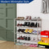 4-Tier Expandable Adjustable Shoe Organizer - Silver Wire Grid Storage Shelf