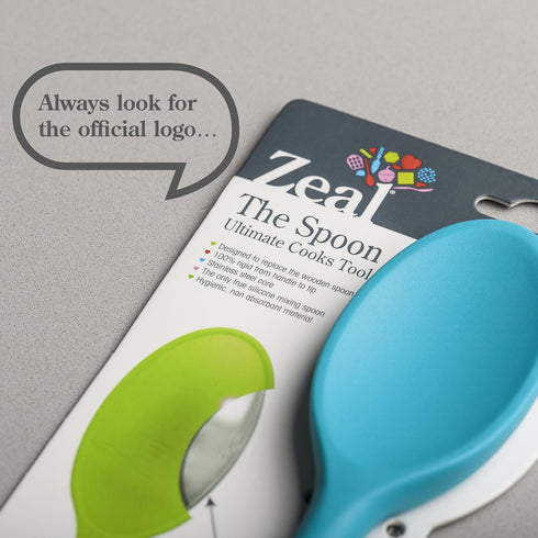 Zeal Scratch Non-Stick Silicone Cooking Spoon, Aqua Blue, 30 cm Length