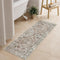 Uphome Bathroom Rugs Runner, Distressed Farmhouse Boho Khaki Bath Mat, Non Slip Washable Vintage Velvet Runner