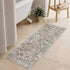 Uphome Bathroom Rugs Runner, Distressed Farmhouse Boho Khaki Bath Mat, Non Slip Washable Vintage Velvet Runner