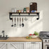 Industrial Pipe Clothes Rack with Top Shelf and 3 Hooks, 41''L Wall Mounted Heavy Duty Iron Garment Rack
