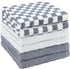 6 Pack 100% 12x12 inch Set (Pack 6) DecorRack Cotton Checkered Washcloths, Soft Cotton Face Towels, Absorbent