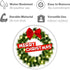 Merry Christmas Wreath Seasonal Magnet, Holiday Decoration for Refrigerator and Car, 5.5 Inches