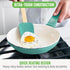 GreenLife 8” Frying Pan Skillet & Silicone Spatula, PFOA/PFAS-Free Ceramic Nonstick Cookware Set (Turquoise)