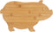 Totally Bamboo Pig Shaped Bamboo Wood Cutting Board and Charcuterie Board