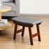 Bamboo Footrest Ottoman with Gray Cushion and Brown Legs - Small Size