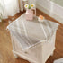 HPX HOME 2pcs Linen Striped Small Tablecloth Square Cotton Tassel Bedside Table Cover Dust-Proof