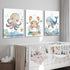 Set 3, 12x16 Inch Ocean Nursery Wall Art of Sea Animal Baby Boys Room Canvas Wall Decor Paintings, Watercolor Ocean