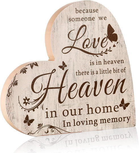 Jetec Sympathy Gift Bereavement Memorial Decor Sign, Loss of Loved One Remembrance Sign for Home Table Centerpiece Decor