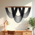 LB 47x30 Inch Large Macrame Wall Hanging Black, Boho Tapestry Wall Hanging Macrame Wall Art Handmade Yarn Woven Wall
