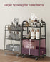 3-Tier ULRC001BE02 VASAGLE LILEA Collection - Storage Cart with Fabric Basket, Rolling Utility Cart with Wheels