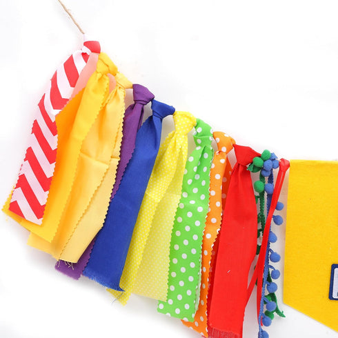 Jissoo Fabric,1st Letter Blocks One High Chair Banner - First Birthday Decorations, Nursery Rhyme Highchair Garland