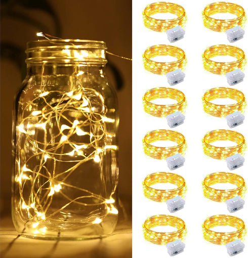 ZGWJ 12 Pack Fairy Lights Battery Operated, 7ft 20 Mini LED Fairy