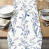 Country 13x72 Inch PROCIDA Navy Blue Floral Table Runner Vintage French Wildflower Burlap Table Runners Farmhouse