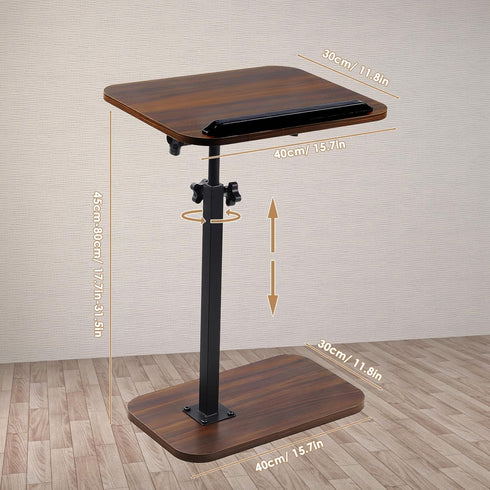 360 180 comfoyar Couch Side Table Adjustable Height, C Shaped End Table for Bed Chair and Small Space, Swivel Flip