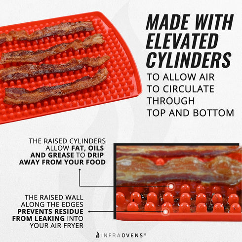 Air Fryer Reusable Liner Accessories for Ninja Foodi Grill 5-in-1 AG301, Heat Resistant Silicone Mat
