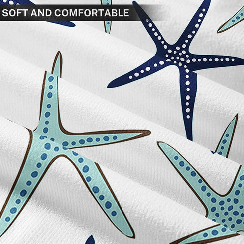Emvency Set of 2 Throw Pillow Covers, Beach Ocean Coastal Green and Blue Starfish Decorative Pillow Cases 18x18 Inches