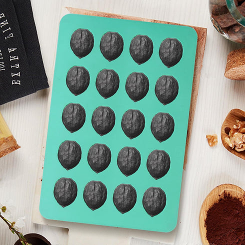 2Pack 20Cavity Zorazio Walnut Cookie Maker Silicone, Nonstick Oreshki Mold Maker for Baking, Walnut Silicone Mold