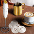 Zulay Kitchen Milk Frother Set, Latte Art Coffee Kit with Handheld Frother, Stainless Steel Pitcher & Stencils