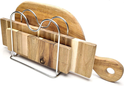 Stainless Steel Wire Cutting Board Holder, Kitchen Rack Organizer with 2 Sectional