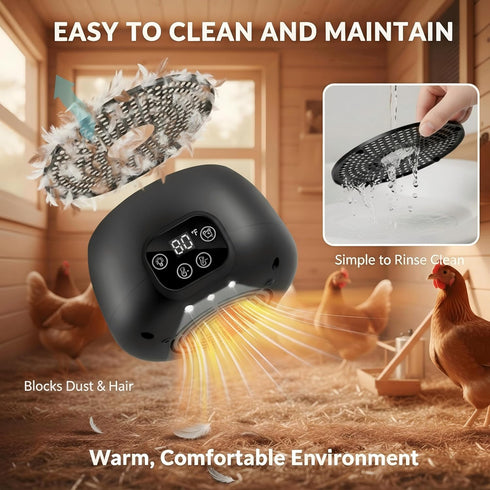 5 Reptiles(2 Pack) Enhon Chicken Coop Heater with LED Lighting, Adjustable Temperature, Timer & Safety Features Ft Long