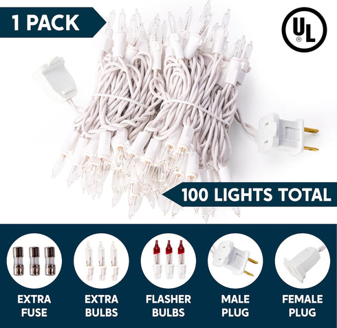 Indoor,100 Count Outdoor,21.4 Joiedomi Christmas String Lights Mini Warm Fairy Light FT Decor for Patio Dorm Classroom