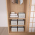 Large 5-Grid Wardrobe Clothes Organizer for Jeans, Pants, Sweaters, Stackable Drawer Organizer with Handles, Gray Linen